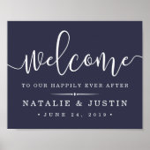 Happil Ever After Wedding Welcome Sign Poster (Vorne)