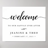 Happil Ever After Wedding Welcome Sign Poster (Vorne)