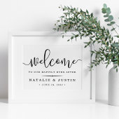 Happil Ever After Wedding Welcome Sign Poster