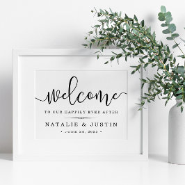 Happil Ever After Wedding Welcome Sign Poster