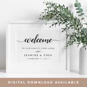 Happil Ever After Wedding Welcome Sign Poster