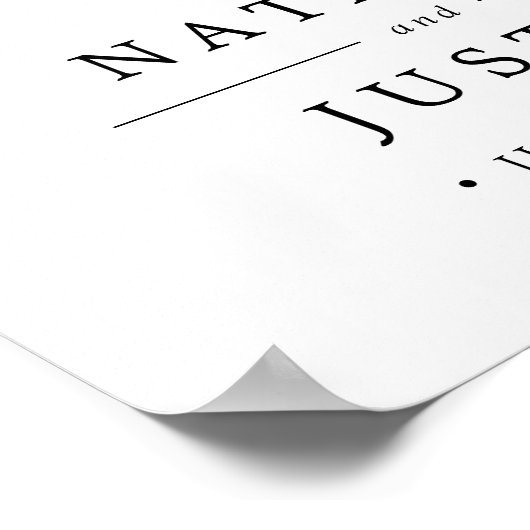 Happil Ever After Wedding Welcome Sign Poster (Ecke)