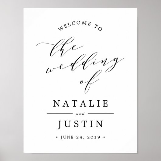 Happil Ever After Wedding Welcome Sign Poster (Vorne)