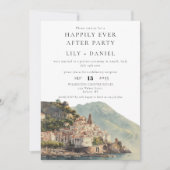 Happily Ever After Amalfi Italien Hochzeit Einladung (Vorderseite)