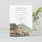Happily Ever After Amalfi Italien Hochzeit Einladung (Stehend Vorderseite)