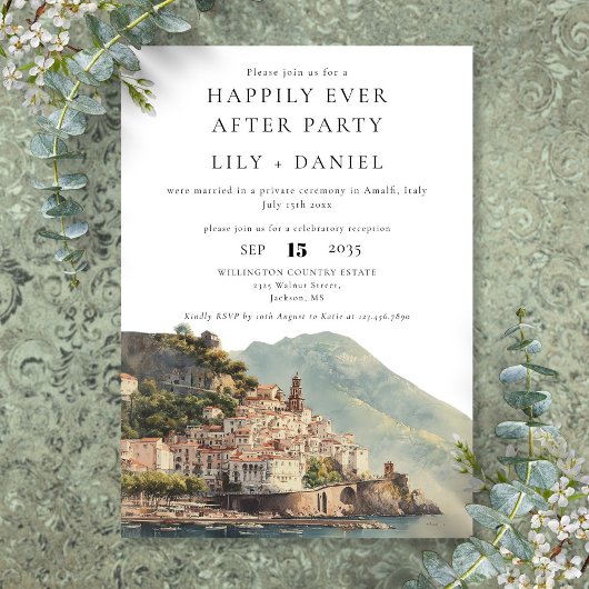 Happily Ever After Amalfi Italien Hochzeit Einladung
