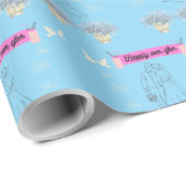 Happily ever after baby blue geschenkpapier (Rolleneckpunkt)