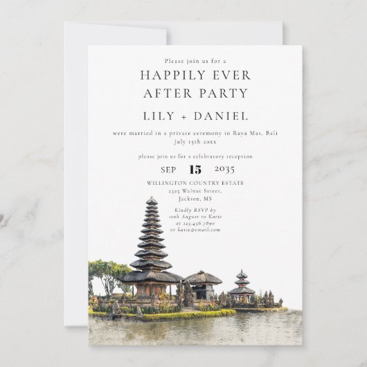 Happily Ever After Bali Wedding Einladung (Vorderseite)
