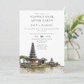 Happily Ever After Bali Wedding Photo Einladung (Stehend Vorderseite)