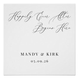 Happily Ever After Beginnt Hier Hochzeitskulisse Poster