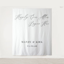Happily Ever After Beginnt Hier Hochzeitskulisse Wandteppich