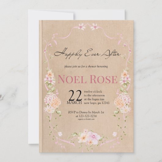 Happily Ever After Bridal Shower invitation Einladung (Vorderseite)