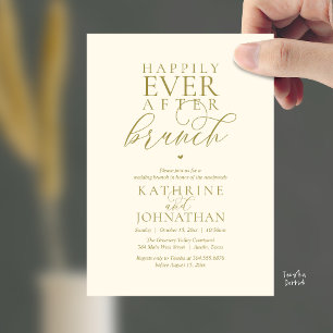 Happily Ever After Brunch Classy Hochzeit Elopemen Einladung