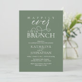 Happily Ever After Brunch Post Wedding Elopement Einladung (Stehend Vorderseite)