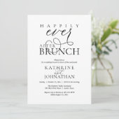 Happily Ever After Brunch Post Wedding Elopement Einladung (Stehend Vorderseite)