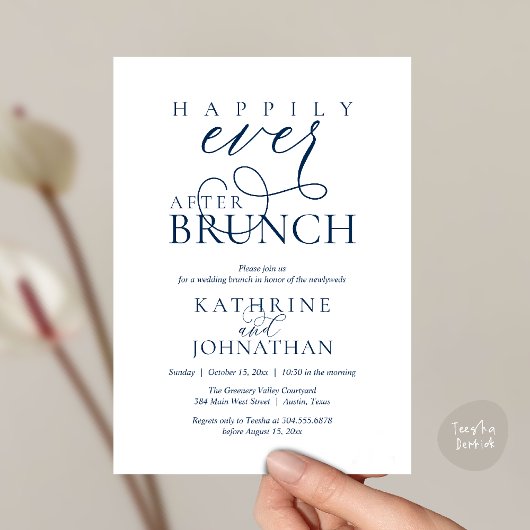 Happily Ever After Brunch Post Wedding Elopement Einladung