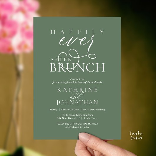 Happily Ever After Brunch Post Wedding Elopement Einladung