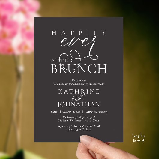 Happily Ever After Brunch Post Wedding Elopement Einladung