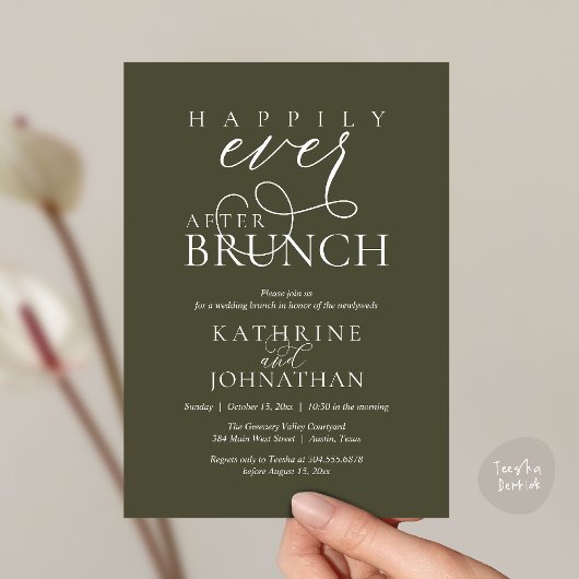 Happily Ever After Brunch Post Wedding Elopement Einladung