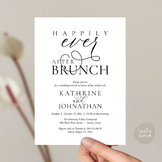 Happily Ever After Brunch Post Wedding Elopement Einladung