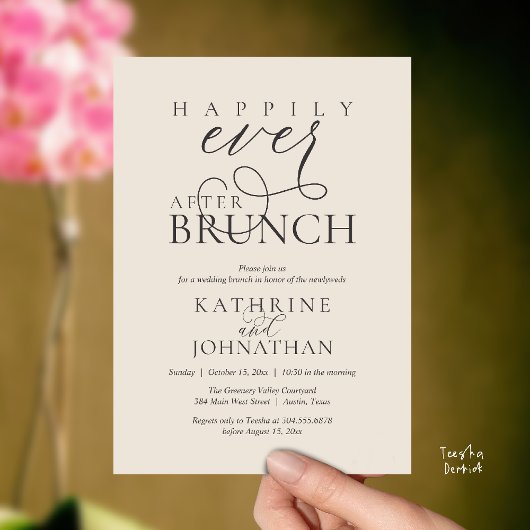 Happily Ever After Brunch Post Wedding Elopement Einladung