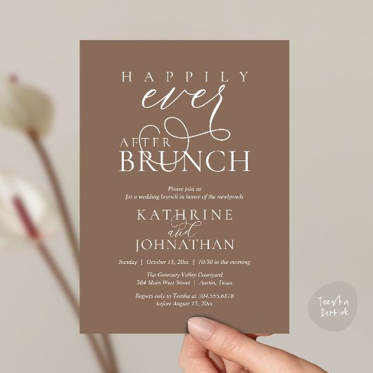 Happily Ever After Brunch Post Wedding Elopement Einladung