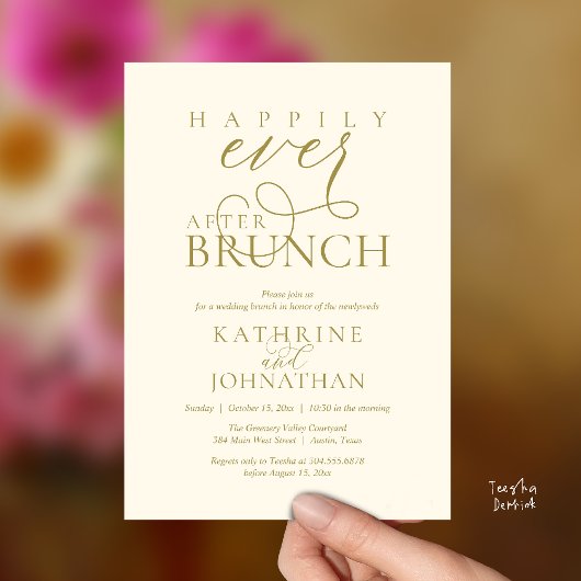 Happily Ever After Brunch Post Wedding Elopement Einladung