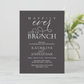 Happily Ever After Brunch Post Wedding Elopement Einladung (Stehend Vorderseite)