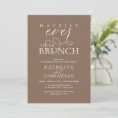 Happily Ever After Brunch Post Wedding Elopement Einladung (Stehend Vorderseite)