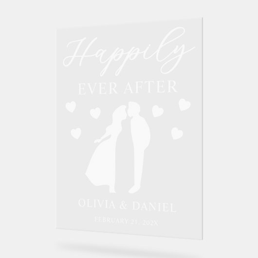 Happily Ever After Custom Wedding Acrylschild (Winkel)