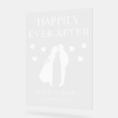 Happily Ever After Custom Wedding Reception Acrylschild (Winkel)