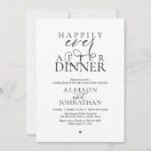 Happily Ever After Dinner Modern Script Wedding Einladung (Vorderseite)