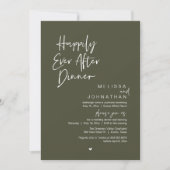 Happily Ever After Dinner Modern Wedding Party Einladung (Vorderseite)