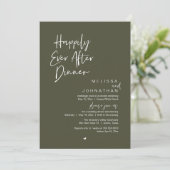 Happily Ever After Dinner Modern Wedding Party Einladung (Stehend Vorderseite)