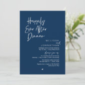 Happily Ever After Dinner Modern Wedding Party Einladung (Stehend Vorderseite)