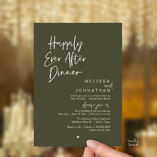 Happily Ever After Dinner Modern Wedding Party Einladung
