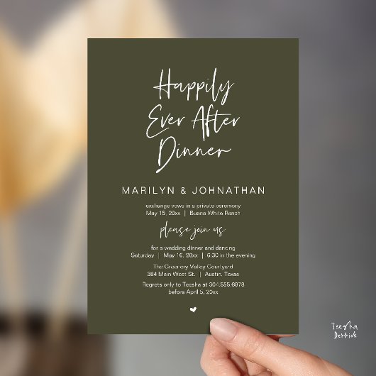 Happily Ever After Dinner Modern Wedding Reception Einladung