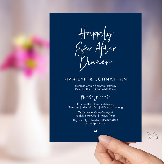 Happily Ever After Dinner Modern Wedding Reception Einladung