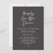 Happily Ever After Dinner Modern Wedding Reception Einladung (Vorderseite)