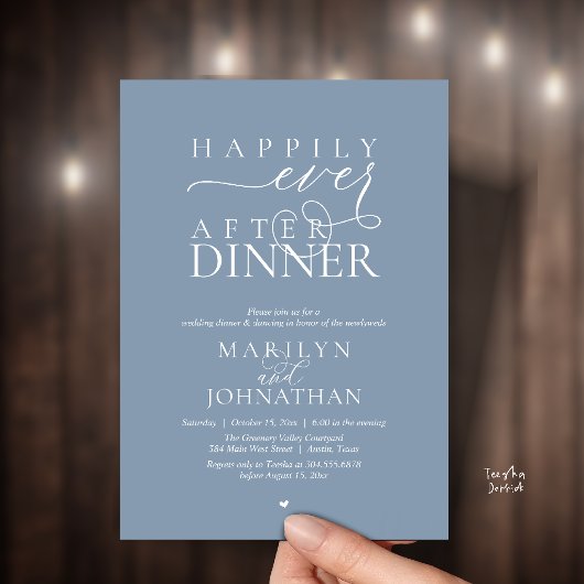 Happily Ever After Dinner Moderne Hochzeitsfeier Einladung