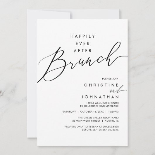 Happily Ever After Dinner Wedding Reception Dinner Einladung (Vorderseite)