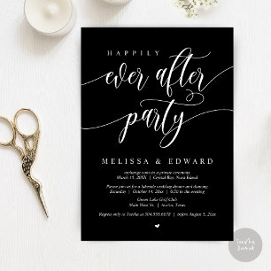 Happily Ever After Elopement-Party, Elegantes Schw Einladung