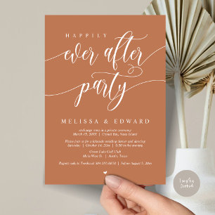 Happily Ever After Elopement Party, Kupfer Rost Einladung