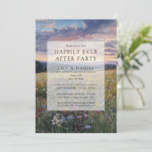 Happily Ever After Floral Wildflower Wedding Einladung (Stehend Vorderseite)