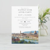 Happily Ever After Florence Italy Wedding Einladung (Stehend Vorderseite)