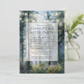 Happily Ever After Forest Lights Wedding Photo Einladung (Stehend Vorderseite)