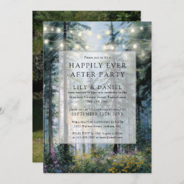 Happily Ever After Forest Lights Wedding Photo Einladung