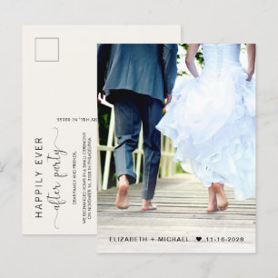 Happily Ever After Foto-Creme-Empfang Einladungspostkarte
