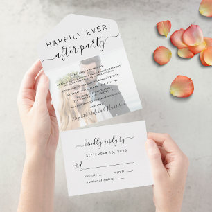 Happily Ever After Foto Hochzeitsempfang All In One Einladung