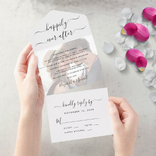Happily Ever After Foto Hochzeitsempfang All In One Einladung